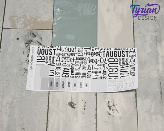 August Monthly Kit | Hobonichi Weeks | Monthly kit | Simple Hobonichi Kit | Sunday or Monday Start | 3.25x7.5 Sheet | 17 Stickers