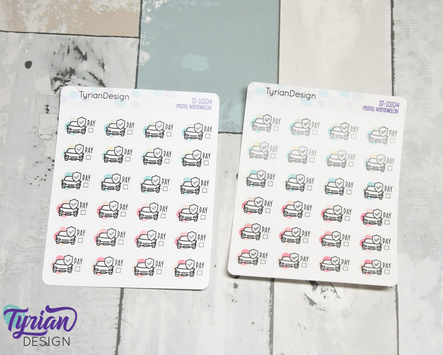 Auto Insurance Payment Stickers | .77"x.55" | 24 stickers