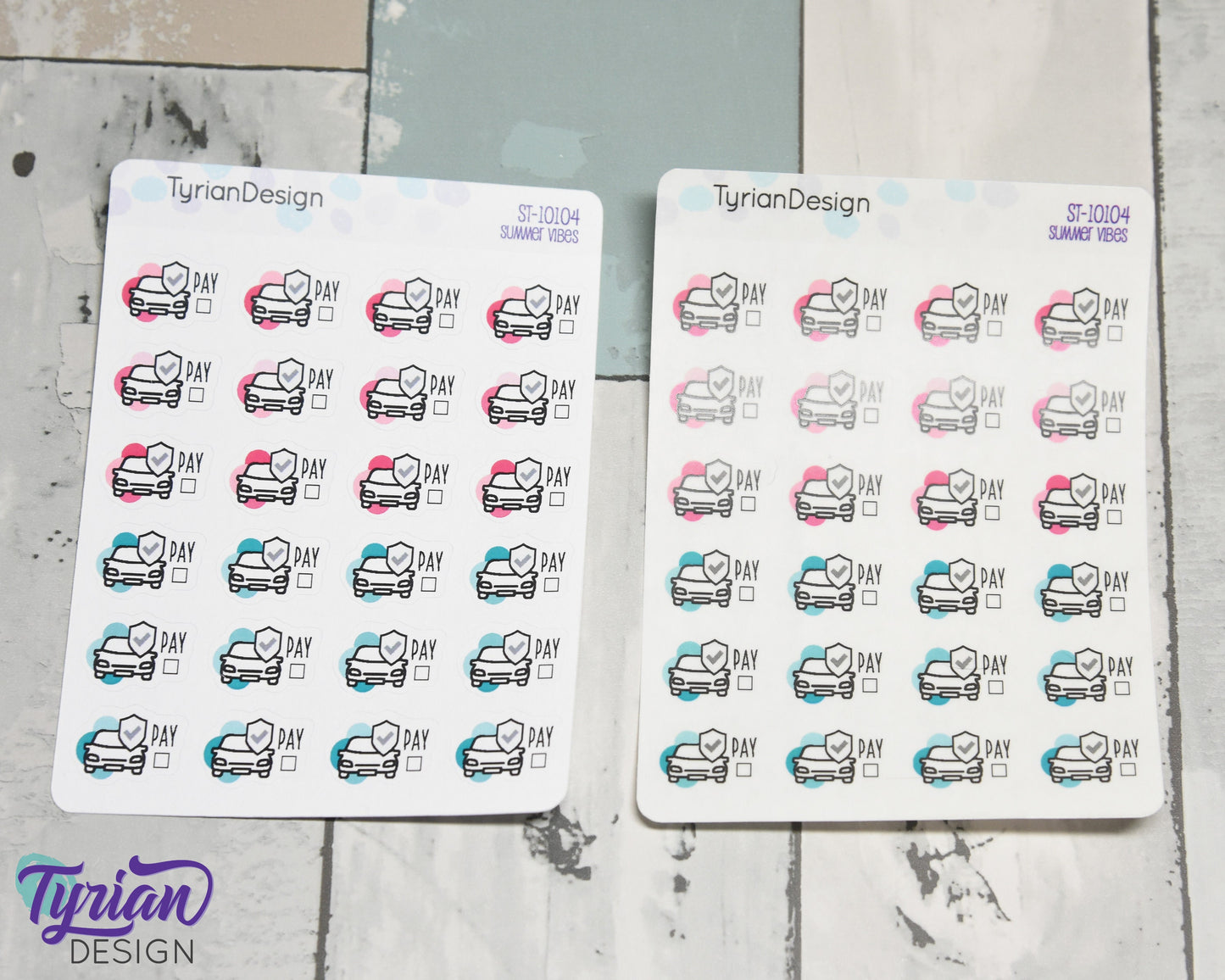 Auto Insurance Payment Stickers | .77"x.55" | 24 stickers