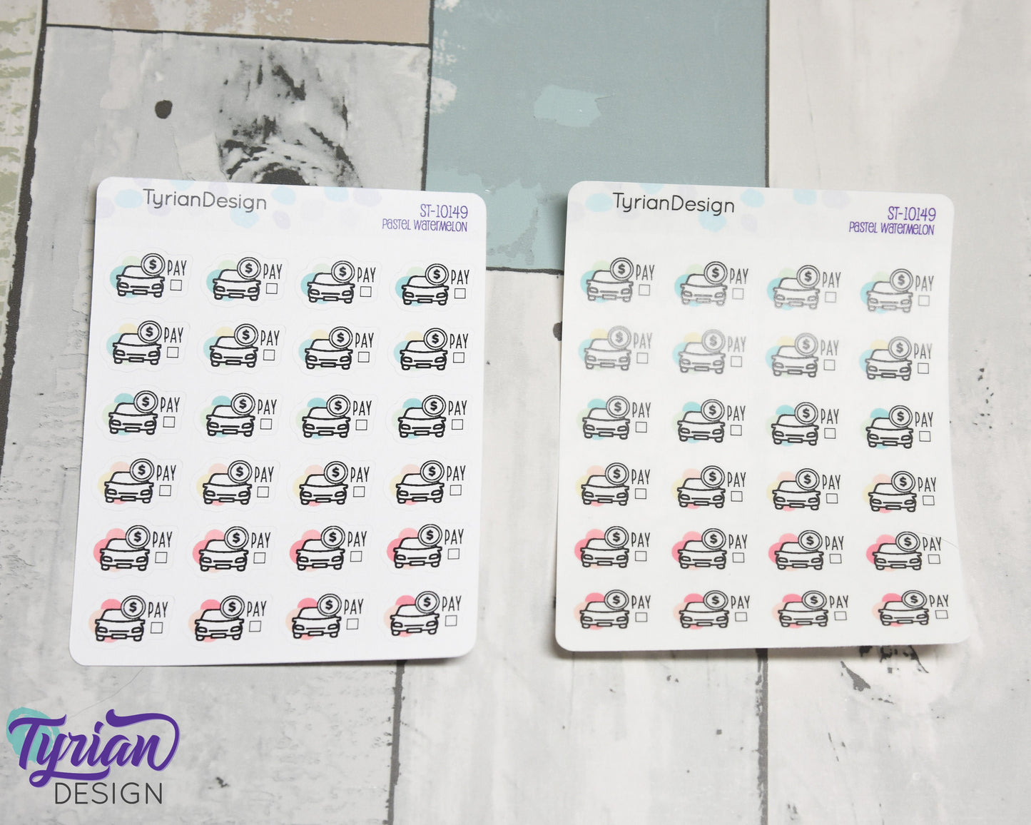 Car Payment Stickers | .77 x .55" Sticker size | 24 Stickers