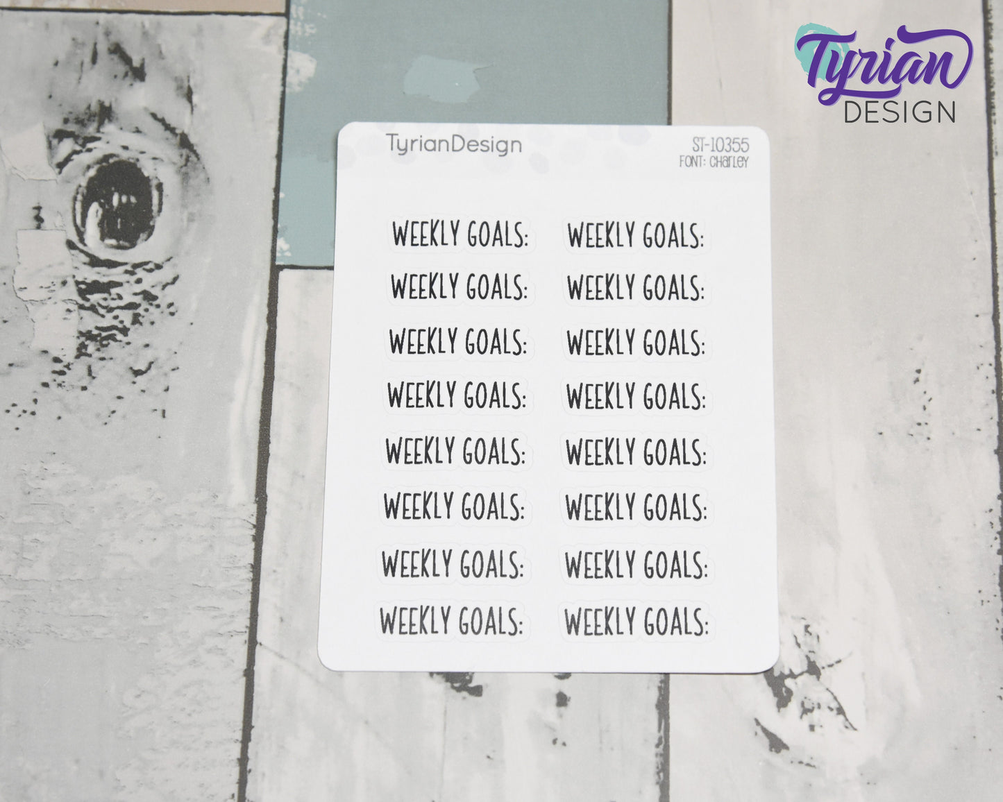 Weekly Goals Stickers |  1.2" x .35" each | 16 Stickers | Charley Font