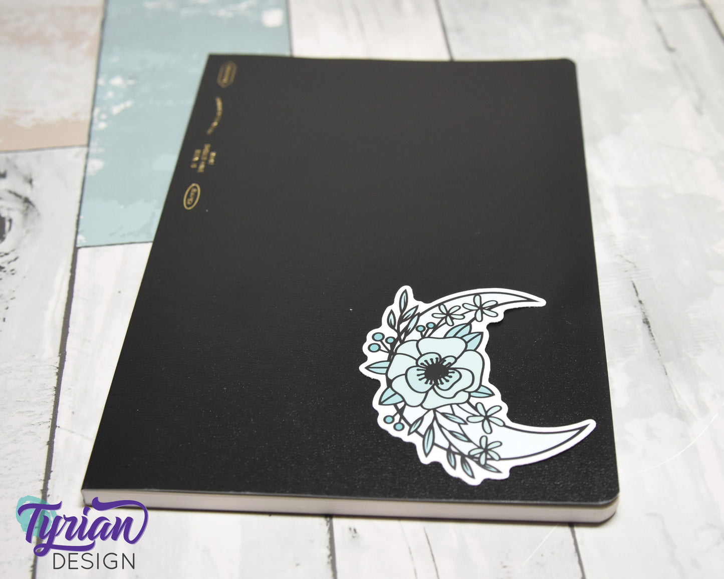 Turquoise Moon Vinyl Sticker | High quality weather proof vinyl | 2.5 x 3" | Monotone Moon  Pastel sticker | Shades of Turquoise