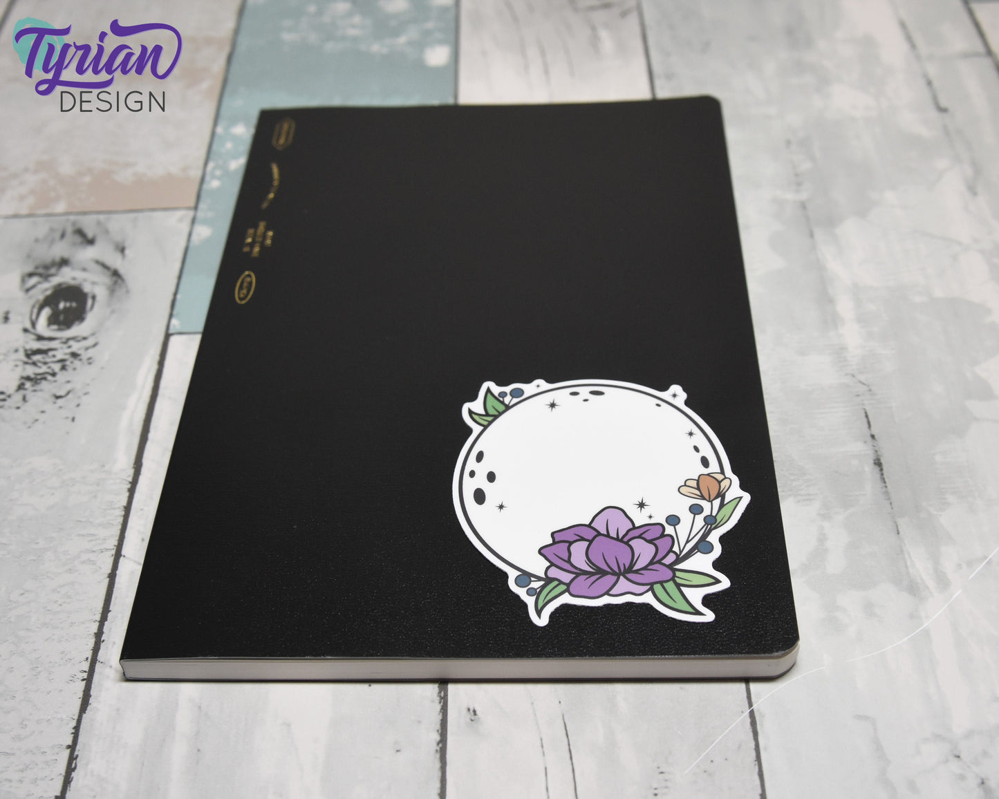 Full Moon Vinyl Sticker | High quality weather proof vinyl | 3" | Full Moon with Flowers sticker | Moon Sticker