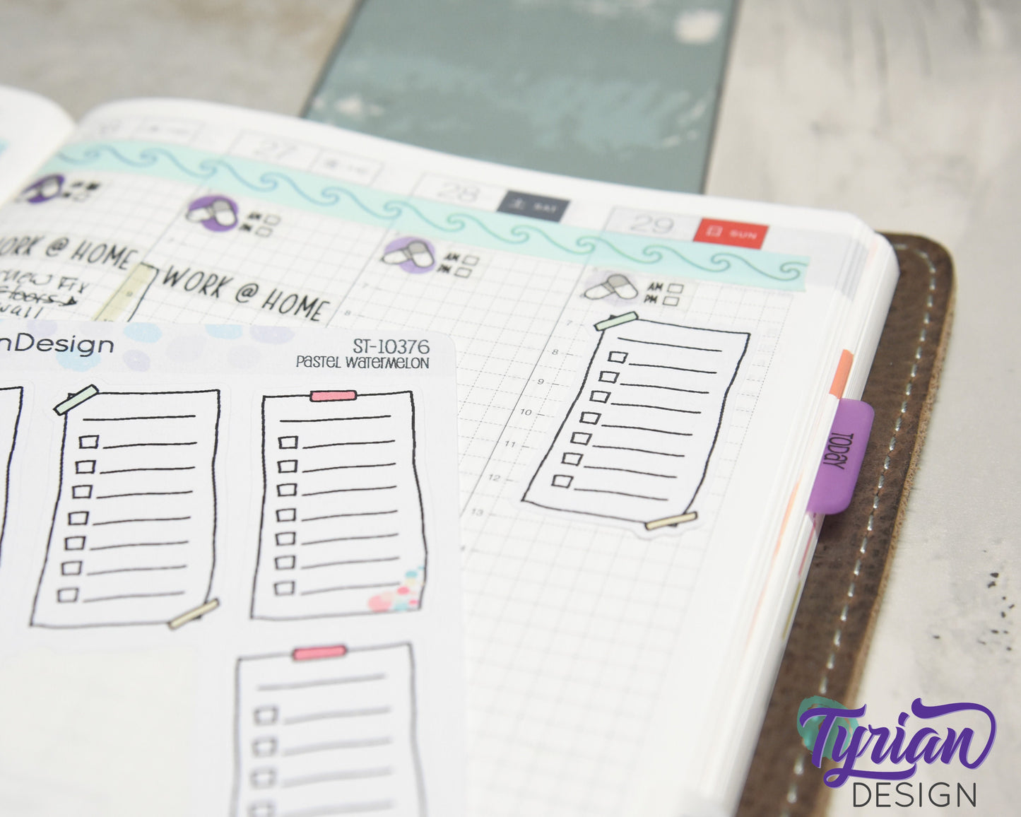 List Sticky Note Stickers | 6 Stickers | 1" x 2" each | Various Colors