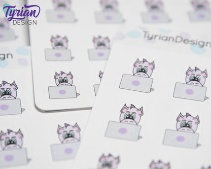 Dragon Working Stickers | 18 Stickers | .65" x .86" Each.