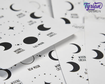 Moon Phases Icon Stickers | Phases of the Moon with extras | Moon stickers Great for Planners, journals and calendars