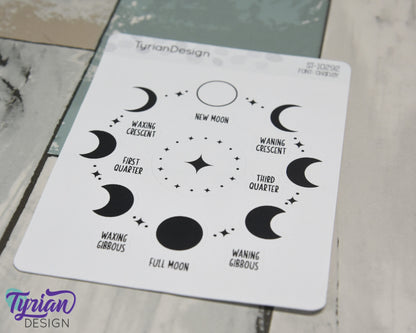 Moon Phases Icon Stickers | Phases of the Moon with extras | Moon stickers Great for Planners, journals and calendars