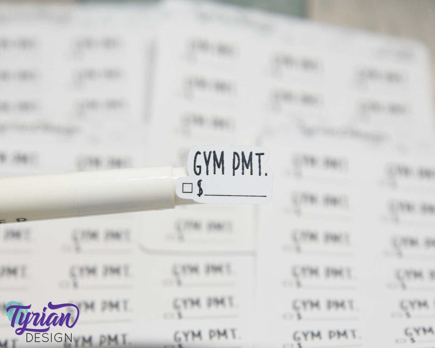 Gym Payment Stickers | 18 Stickers | .87" x .54" Each | Charley Font