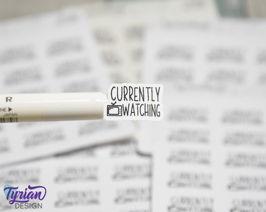 Currently Watching Stickers | 15 Stickers | .92" x .56" Each | Charley Font