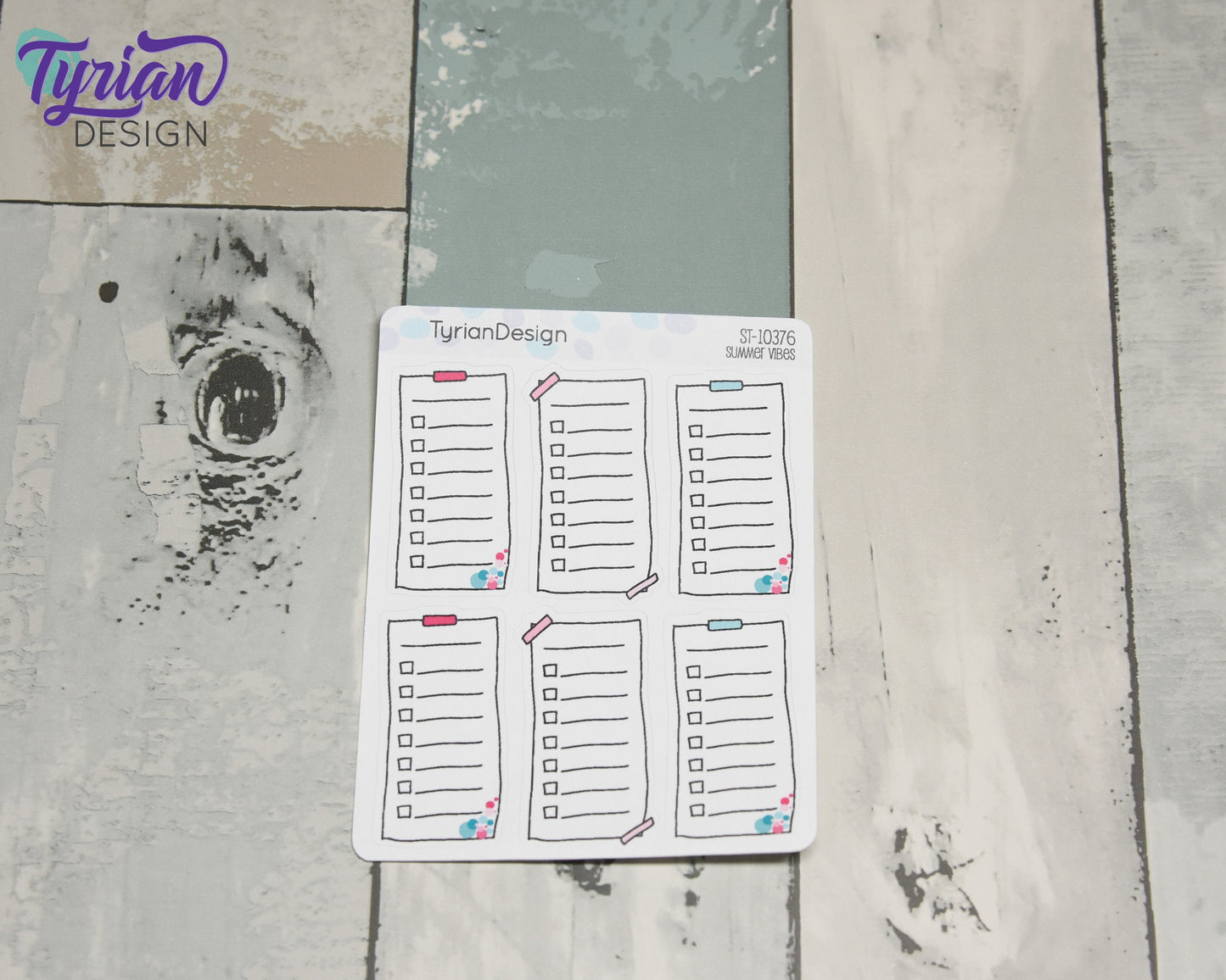 List Sticky Note Stickers | 6 Stickers | 1" x 2" each | Various Colors