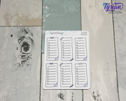 List Sticky Note Stickers | 6 Stickers | 1" x 2" each | Various Colors