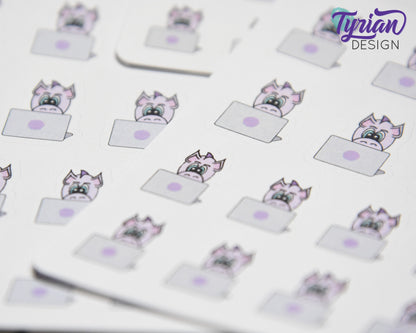 Dragon Working Stickers | 18 Stickers | .65" x .86" Each.