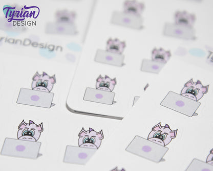 Dragon Working Stickers | 18 Stickers | .65" x .86" Each.