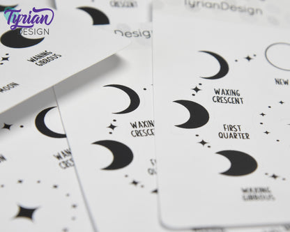 Moon Phases Icon Stickers | Phases of the Moon with extras | Moon stickers Great for Planners, journals and calendars