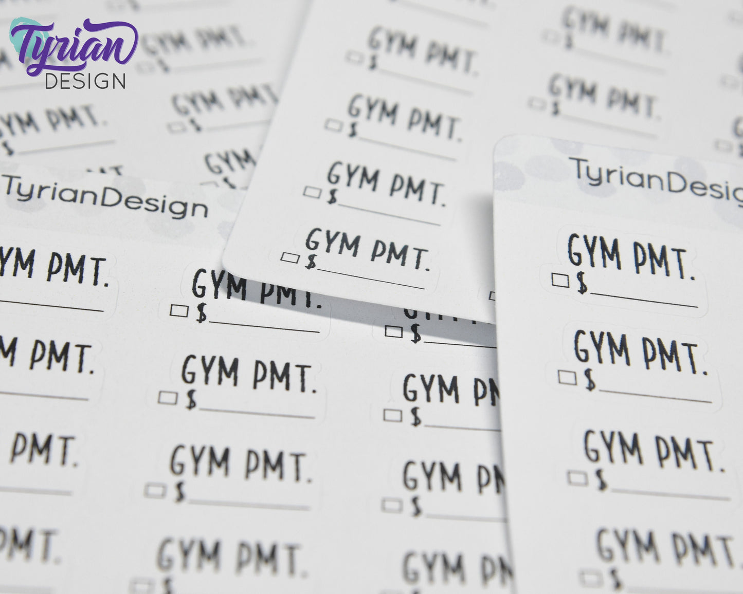 Gym Payment Stickers | 18 Stickers | .87" x .54" Each | Charley Font