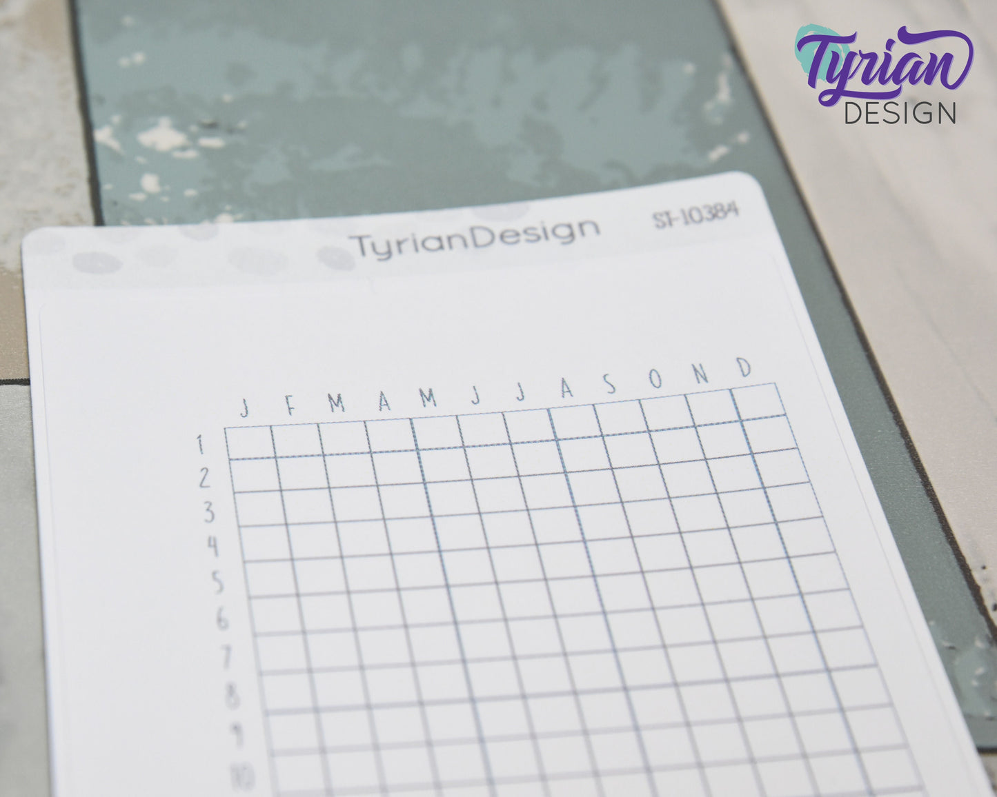 365 Tracker Full Page Sticker Hobonichi Weeks | 1 Sticker | Sized to fit full page