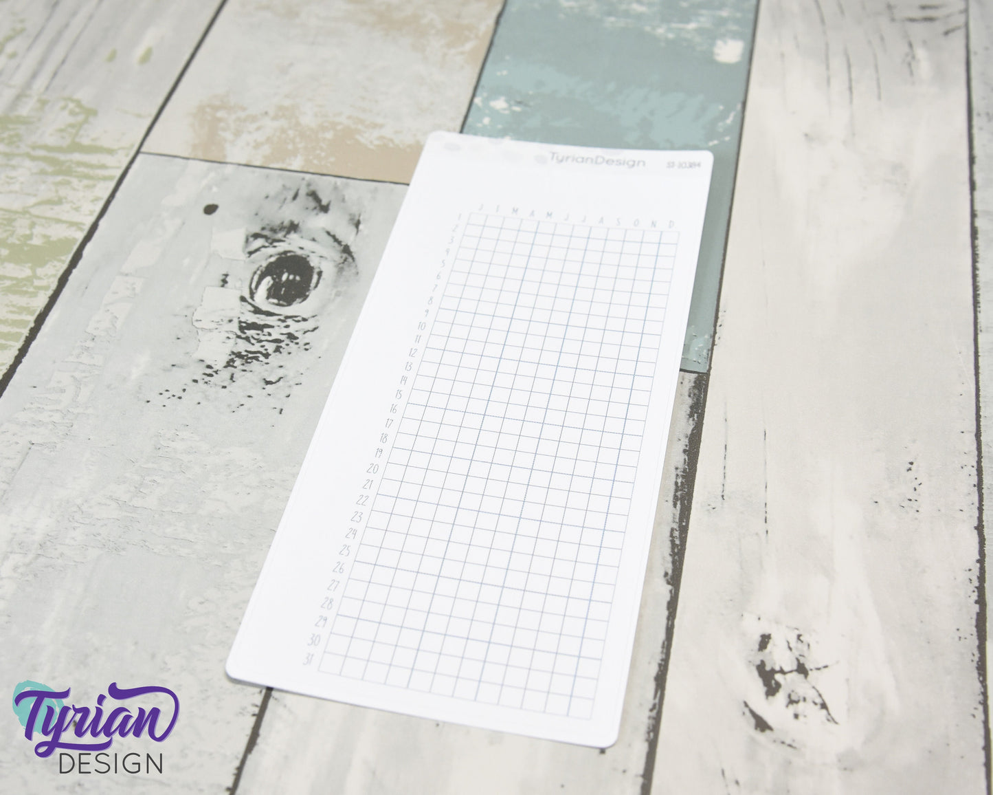 365 Tracker Full Page Sticker Hobonichi Weeks | 1 Sticker | Sized to fit full page