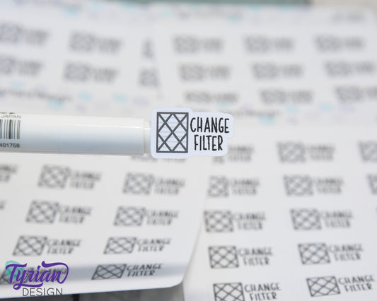 Furnace Filter Stickers | 15 Stickers | .87 x .55" sticker size.