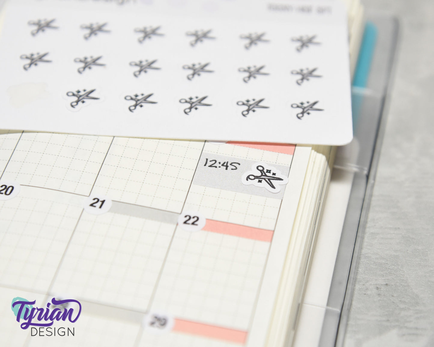 Tiny Hair Appointment stickers | 18 stickers | .37 x .41" each