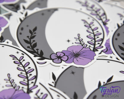 Waxing Gibbous Moon Vinyl Sticker | High quality weather proof vinyl | 3"