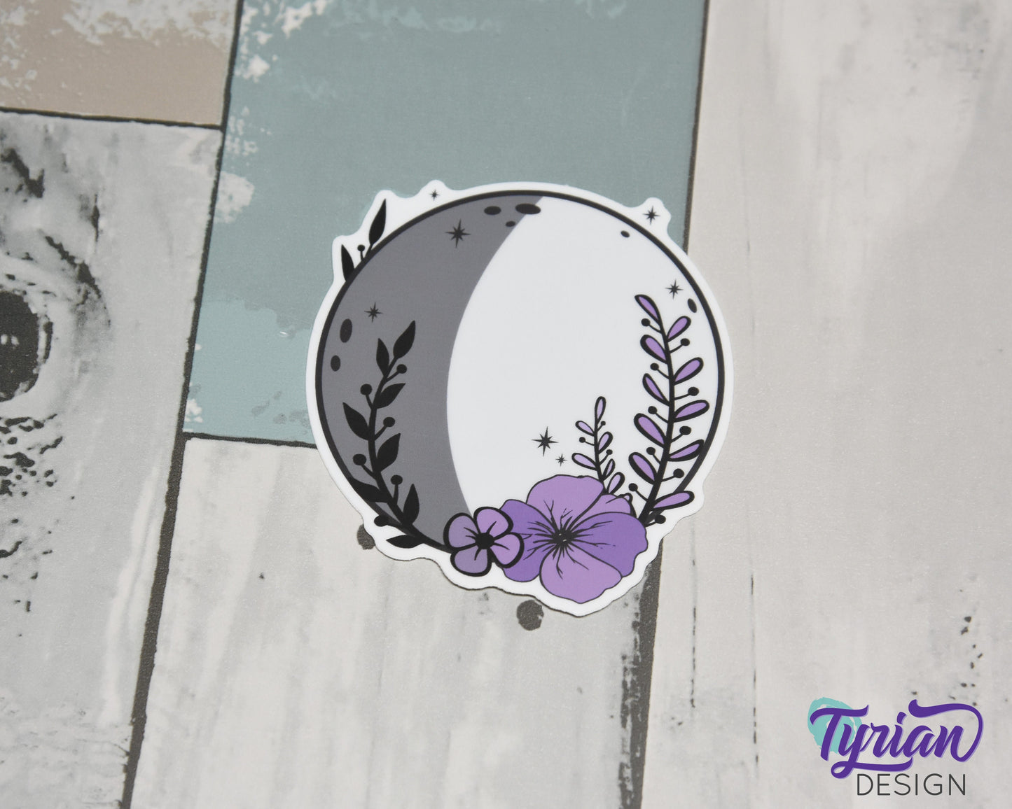 Waxing Gibbous Moon Vinyl Sticker | High quality weather proof vinyl | 3"