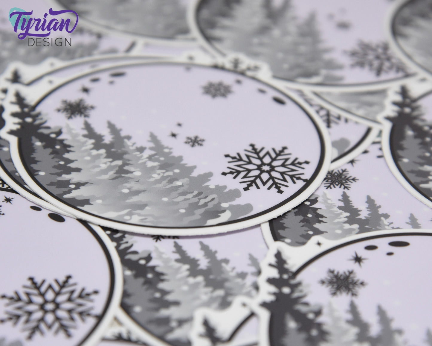 Full Winter Moon Vinyl Sticker | High quality weather proof vinyl | 3" | Moon with Trees sticker | Moon Sticker