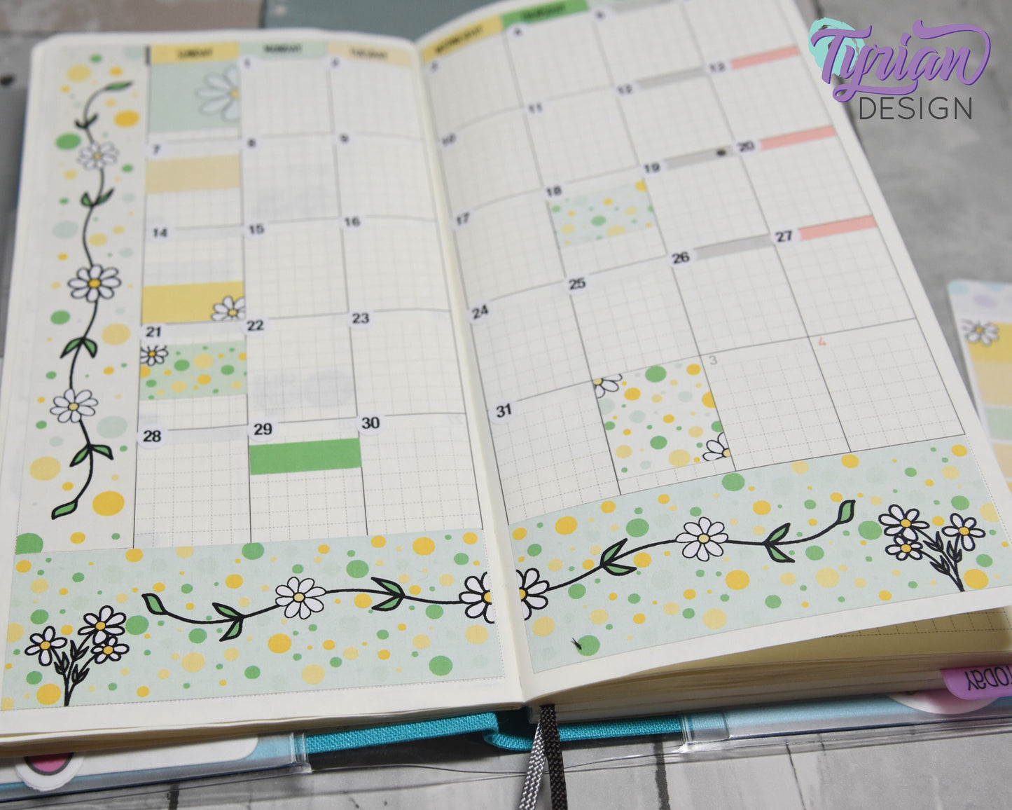 Daisy Monthly Kit | Hobonichi Weeks | 17 Stickers