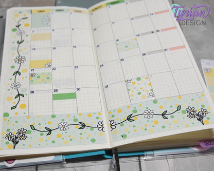 Daisy Monthly Kit | Hobonichi Weeks | 17 Stickers