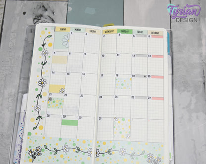 Daisy Monthly Kit | Hobonichi Weeks | 17 Stickers