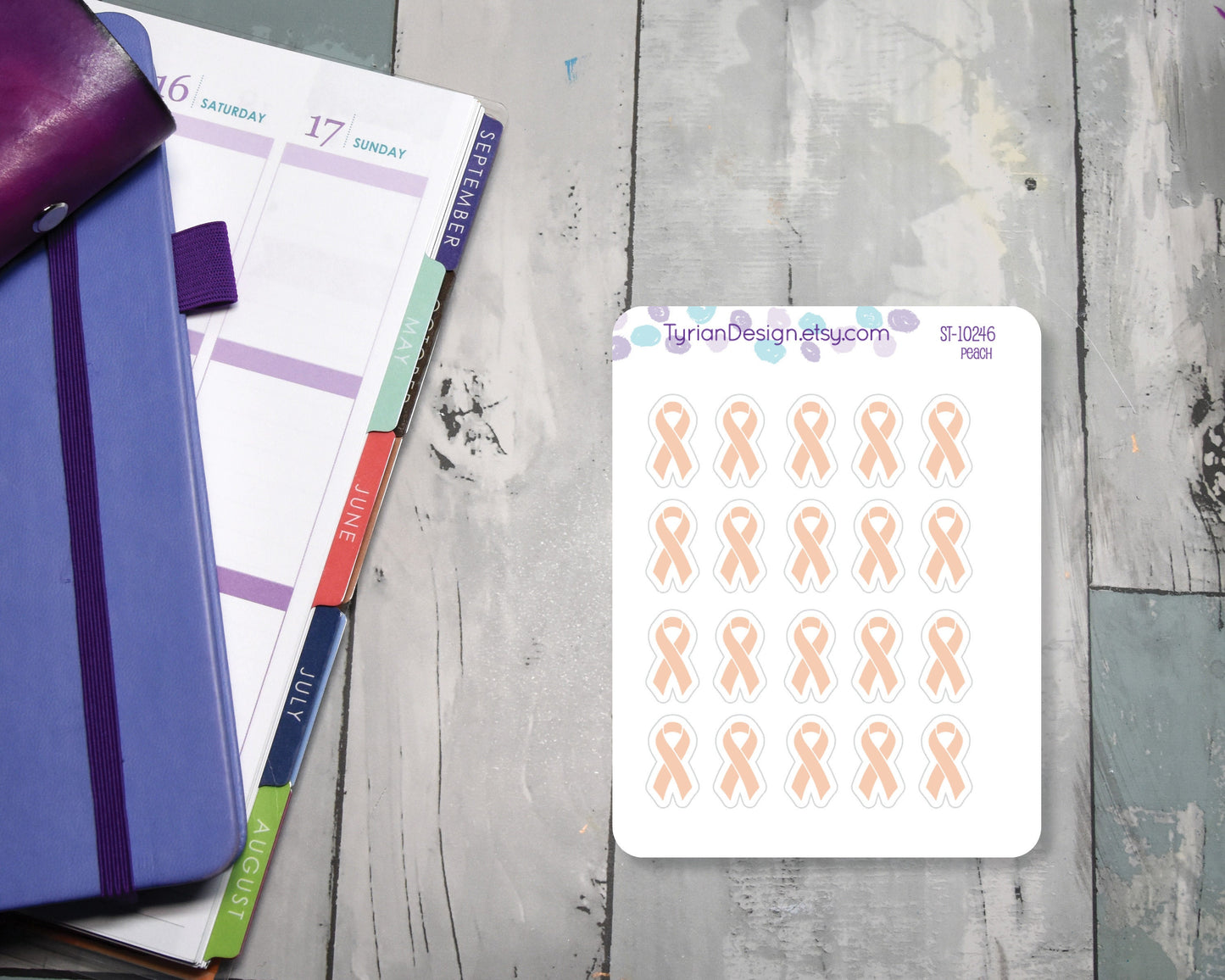 Awareness Ribbon Stickers | Color Ribbon stickers | Great for tracking stickers Great for Planners, journals and calendars