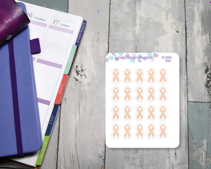 Awareness Ribbon Stickers | Color Ribbon stickers | Great for tracking stickers Great for Planners, journals and calendars
