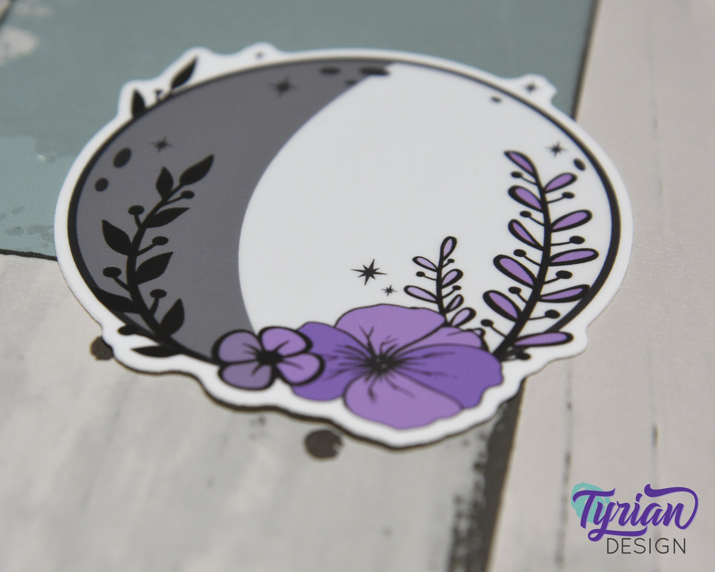 Waxing Gibbous Moon Vinyl Sticker | High quality weather proof vinyl | 3"