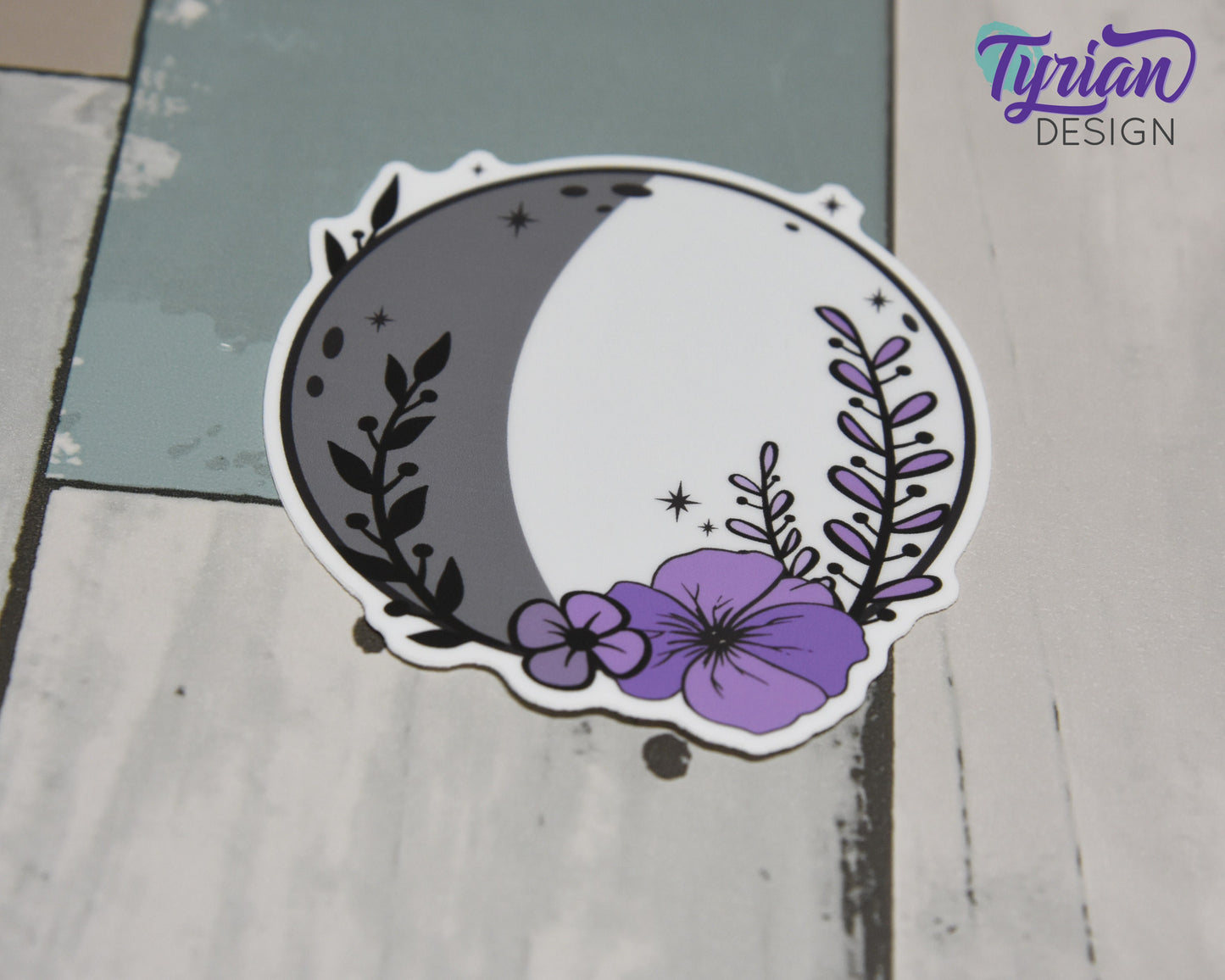 Waxing Gibbous Moon Vinyl Sticker | High quality weather proof vinyl | 3"