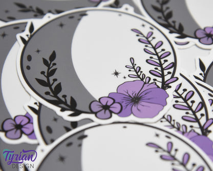 Waxing Gibbous Moon Vinyl Sticker | High quality weather proof vinyl | 3"