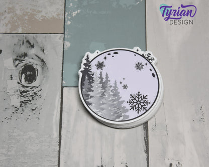 Full Winter Moon Vinyl Sticker | High quality weather proof vinyl | 3" | Moon with Trees sticker | Moon Sticker