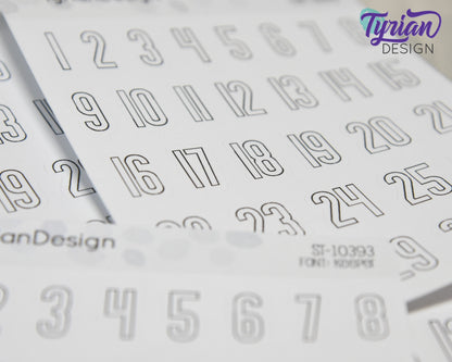 Dates of the Month Stickers | 31 Stickers | .6"H x Various Width  | Keeper Font