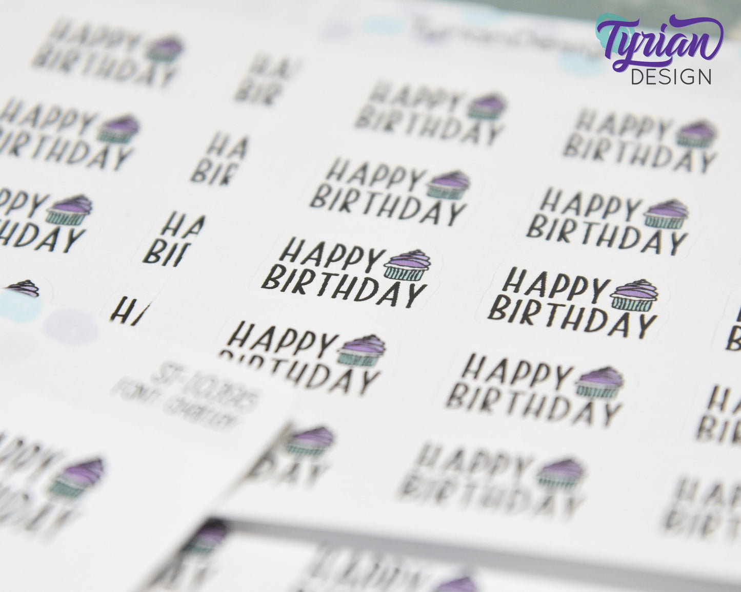 Happy Birthday Stickers | 15 Stickers | .8" x .63" Each | Charley Font