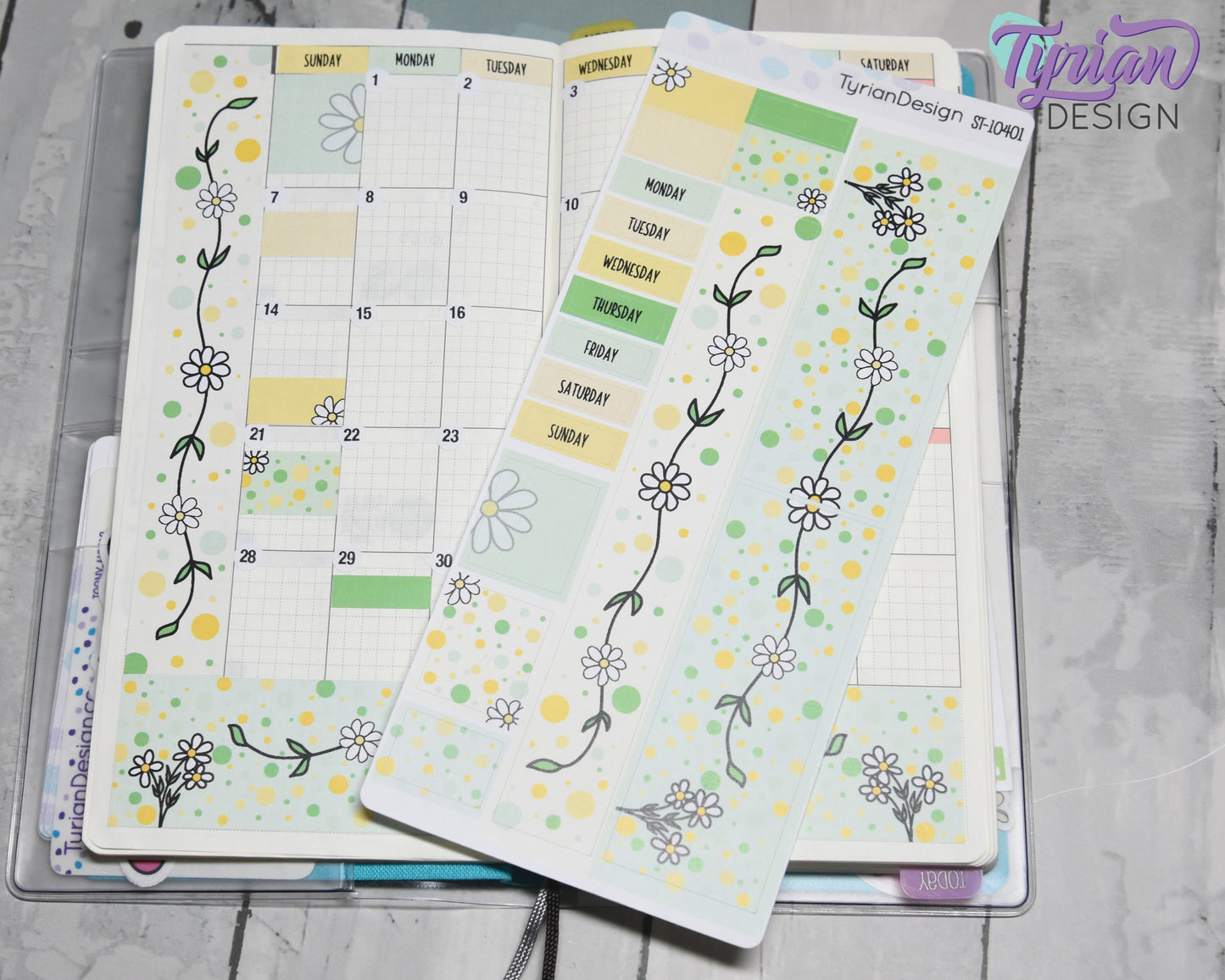 Daisy Monthly Kit | Hobonichi Weeks | 17 Stickers