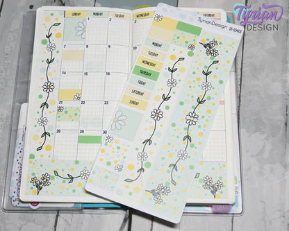 Daisy Monthly Kit | Hobonichi Weeks | 17 Stickers