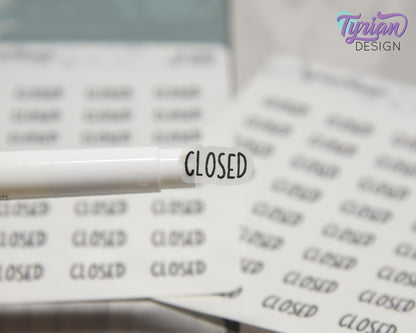 Closed Sticker | 32 Stickers | .63" x .35" Each