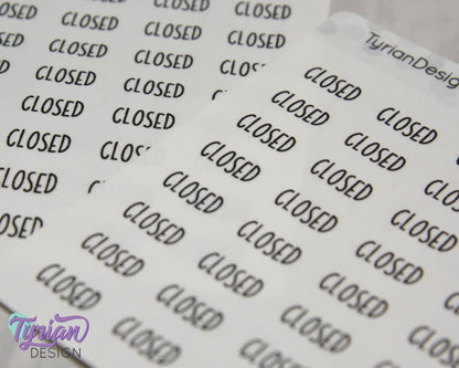 Closed Sticker | 32 Stickers | .63" x .35" Each