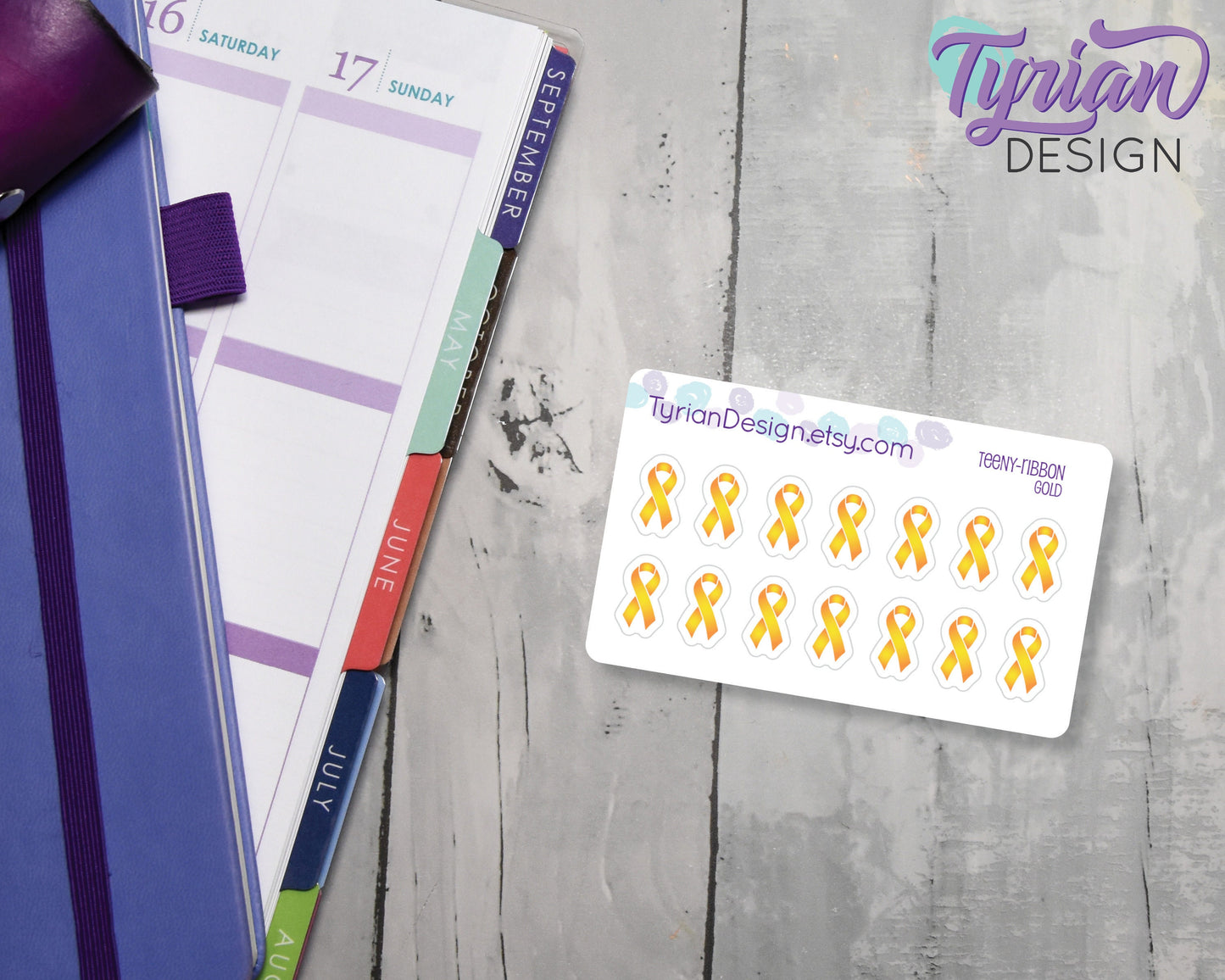 Mini Awareness Ribbon | 14 Stickers | .33" x .57"each