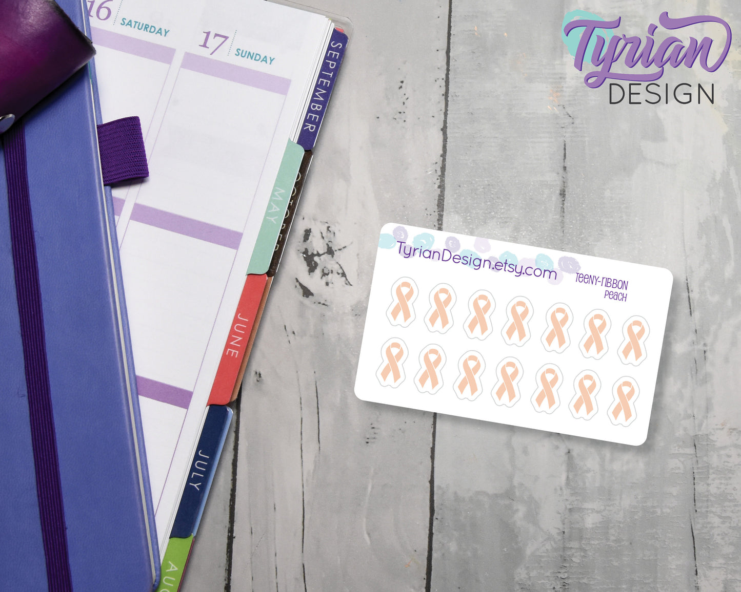 Mini Awareness Ribbon | 14 Stickers | .33" x .57"each