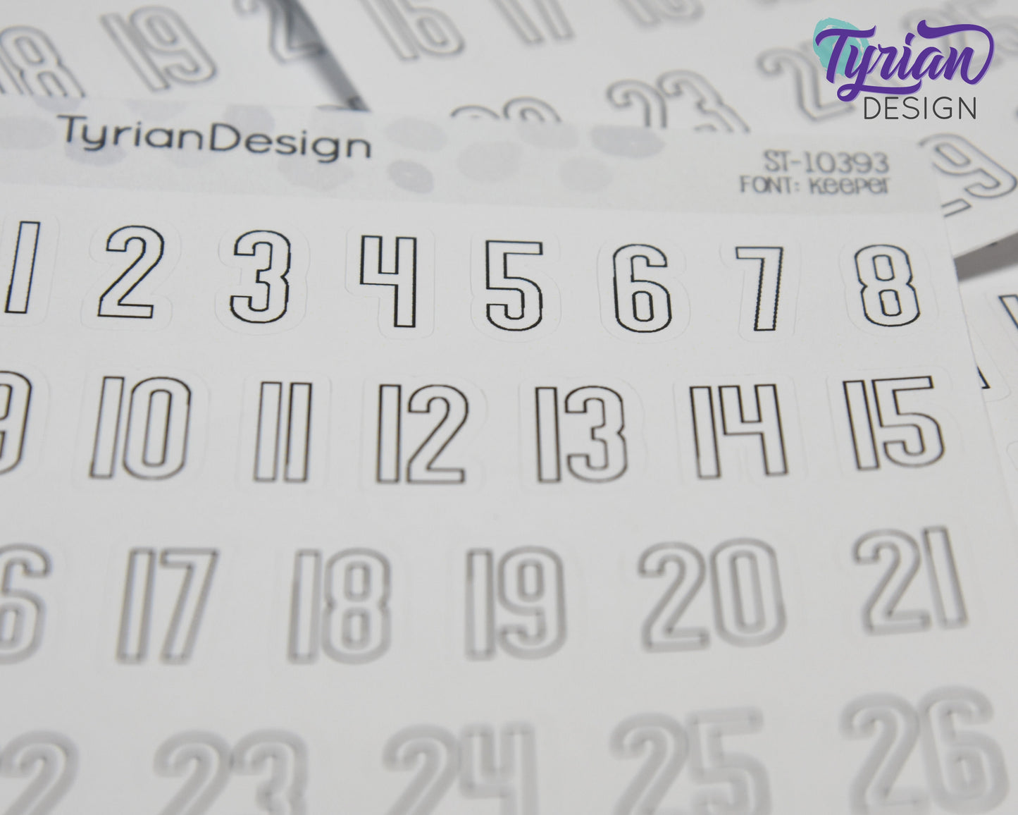 Dates of the Month Stickers | 31 Stickers | .6"H x Various Width  | Keeper Font