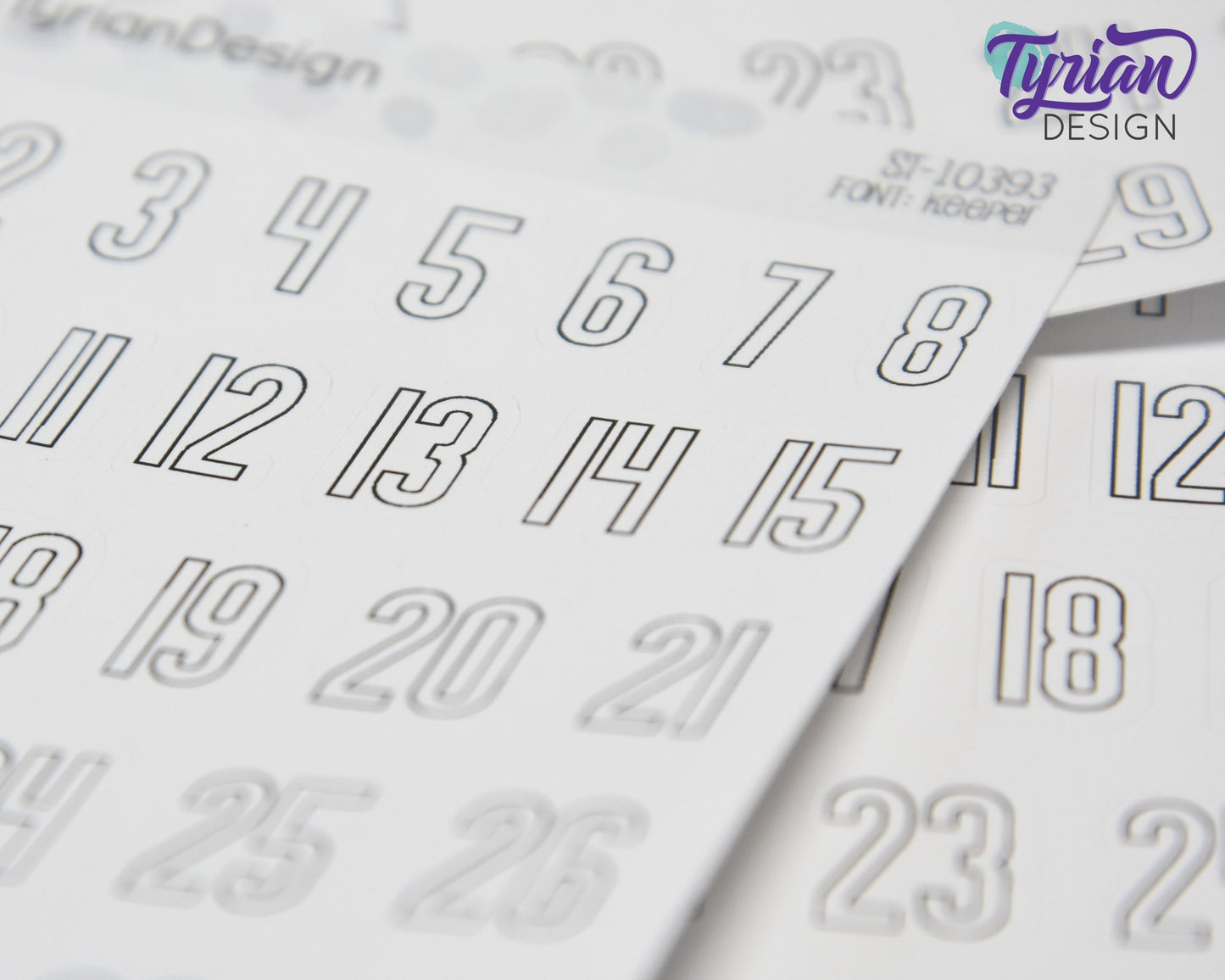 Dates of the Month Stickers | 31 Stickers | .6"H x Various Width  | Keeper Font