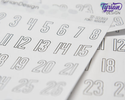 Dates of the Month Stickers | 31 Stickers | .6"H x Various Width  | Keeper Font