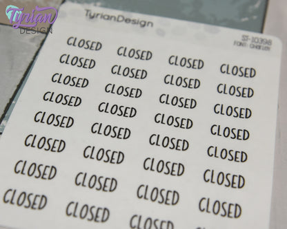 Closed Sticker | 32 Stickers | .63" x .35" Each
