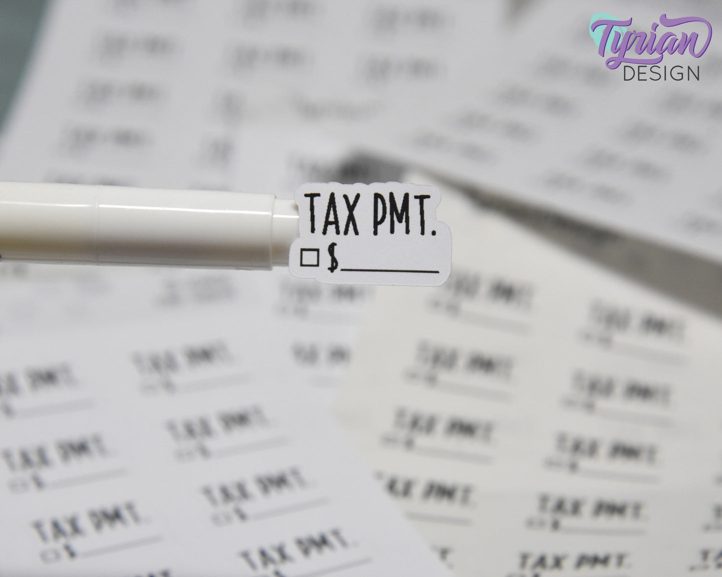 Tax Payment Stickers | 15 Stickers | .81" x .54" Each | Charley Font