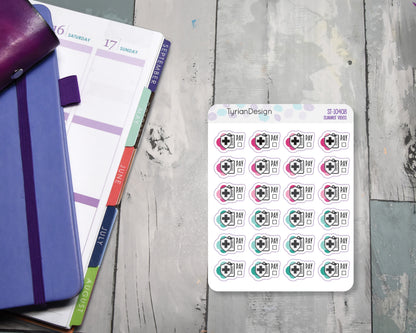 Medical Insurance Stickers | 24 stickers | .76 x .53"  size