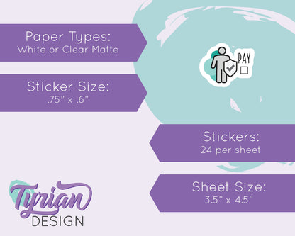 Life Insurance Stickers | 24 stickers | .75 x .6" Stickers